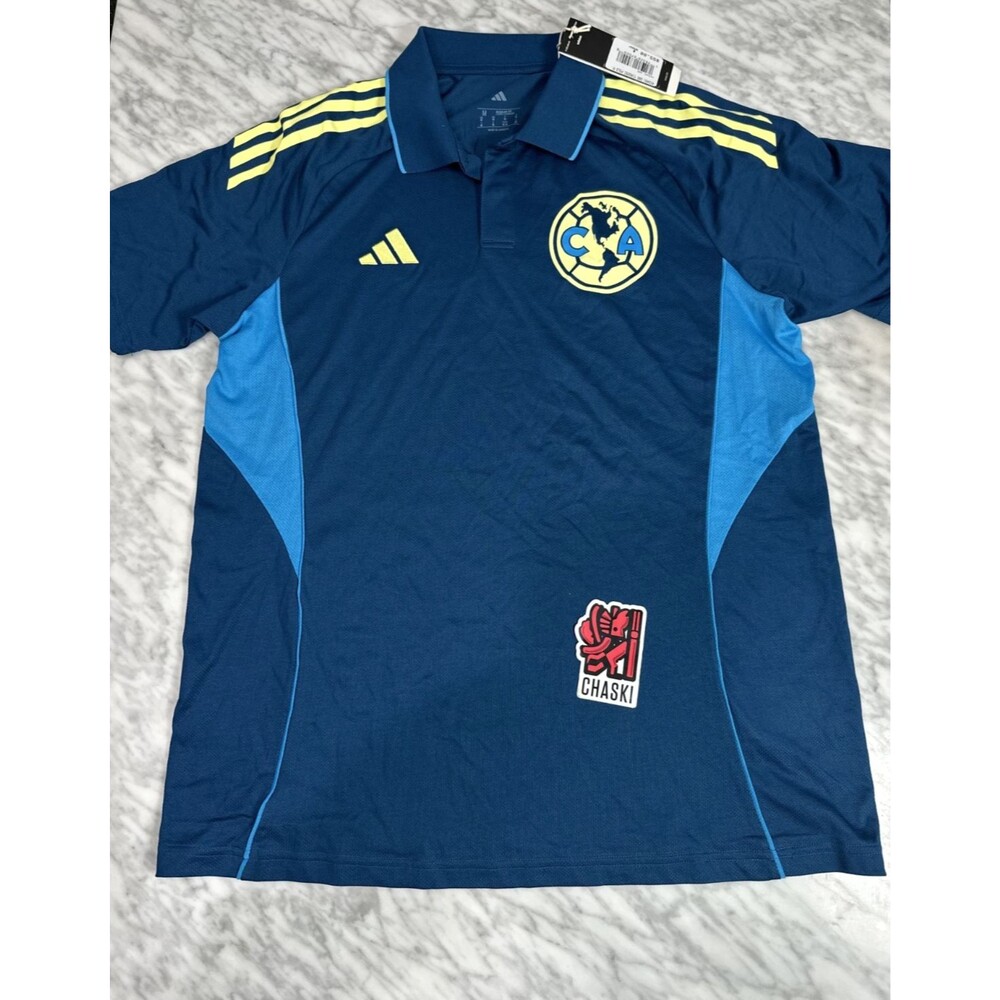 Nike Club America Polo Shirt Blue Liga MX Soccer Football Warm Up Men's Medium